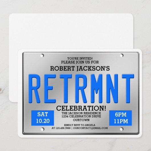 Uitnodigingen van de Partij van de Pensionering va (Voorkant / Achterkant)