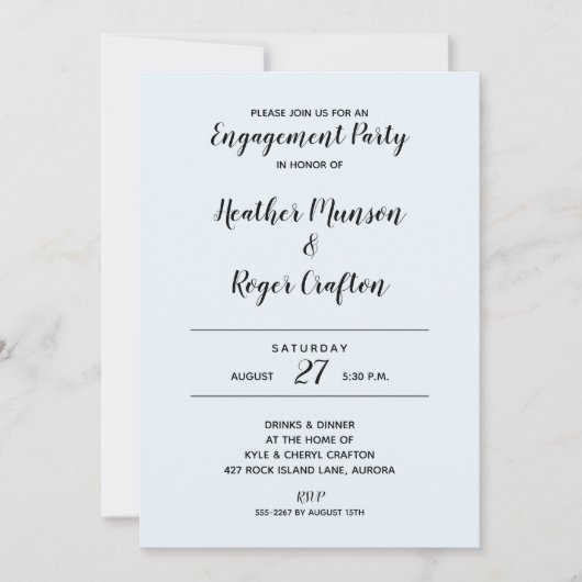 Uitnodigingen van de partij van de persoonlijke IN (Voorkant)