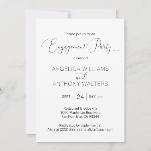 Uitnodigingen van de partij van de persoonlijke IN (Achterkant)