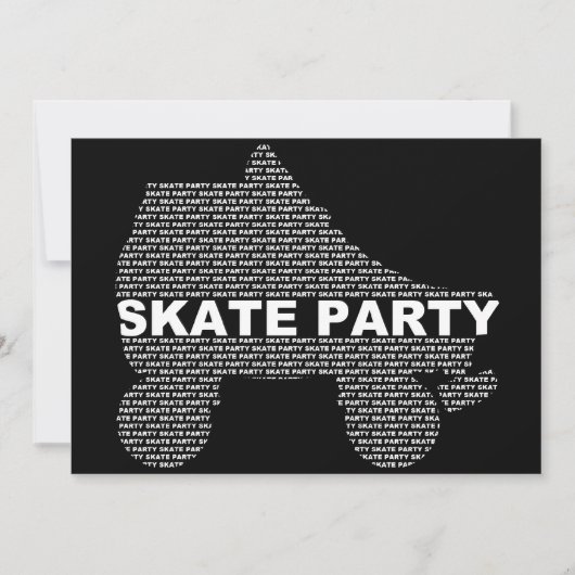 Uitnodigingen van de partij van de schaats: typest (Voorkant)