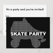 Uitnodigingen van de partij van de schaats: typest (Voorkant / Achterkant)