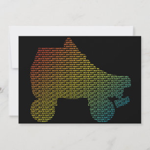 Uitnodigingen van de partij van de schaats: typest