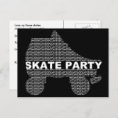 Uitnodigingen van de partij van de schaats: typest (Voorkant / Achterkant)