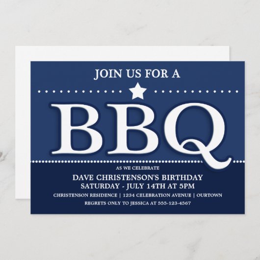 Uitnodigingen van de Partij van de Zomer BBQ (Voorkant / Achterkant)