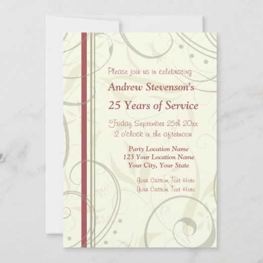 Uitnodigingen van de Partij van het Jubileum van d (Achterkant)