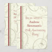 Uitnodigingen van de Partij van het Jubileum van d (Voorkant / Achterkant)