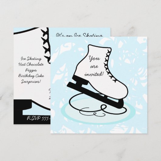 Uitnodigingen van de Partij van het Schaats van he (Voorkant / Achterkant)