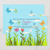 Uitnodigingen van de partij van het voorjaar van d (Voorkant / Achterkant)