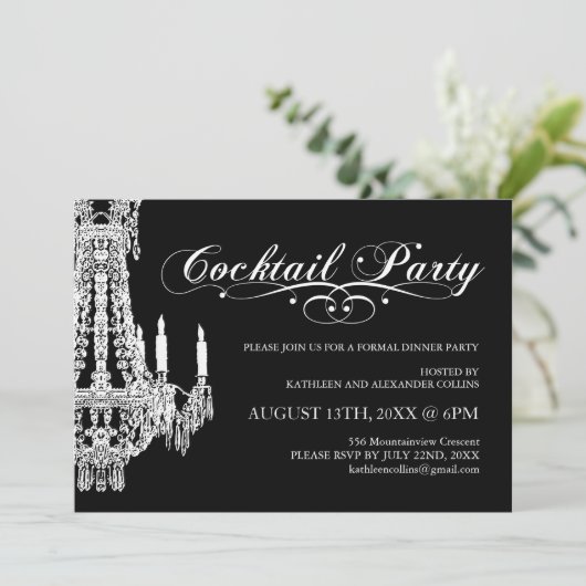 Uitnodigingen van de Partij van het Zwart-wit (Staand voorkant)