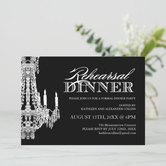 Uitnodigingen van de  Partij van het Zwart-wit (Staand voorkant)