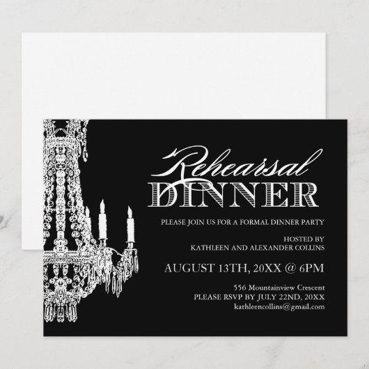 Uitnodigingen van de  Partij van het Zwart-wit (Voorkant / Achterkant)