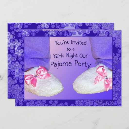 Uitnodigingen van de Partij van Pajama (Voorkant / Achterkant)