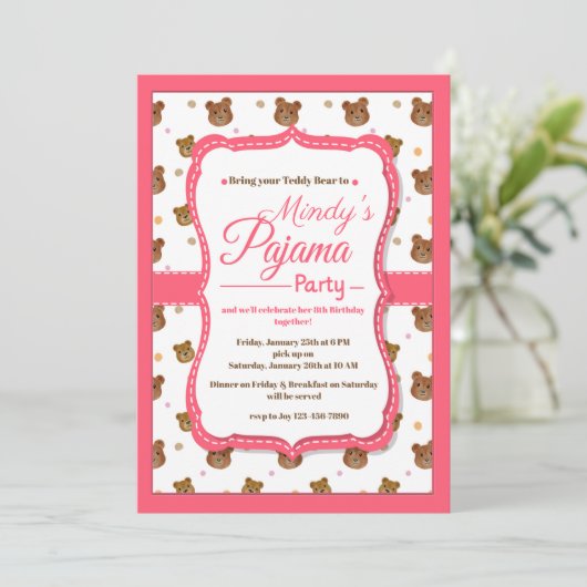Uitnodigingen van de Partij van Pajama (Staand voorkant)