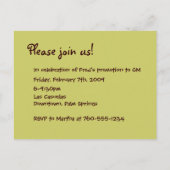 Uitnodigingen van de partij Vliegende varkens (Achterkant)