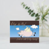 Uitnodigingen van de partij Vliegende varkens (Staand voorkant)