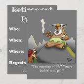 Uitnodigingen van de Partij voor de Humor bij pens (Voorkant / Achterkant)