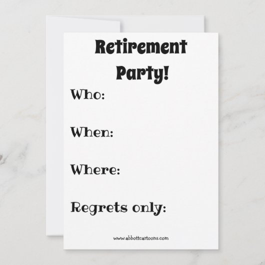 Uitnodigingen van de Partij voor de Humor bij pens (Achterkant)