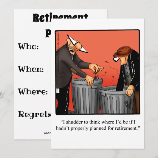 Uitnodigingen van de Partij voor de Humor bij pens (Voorkant / Achterkant)