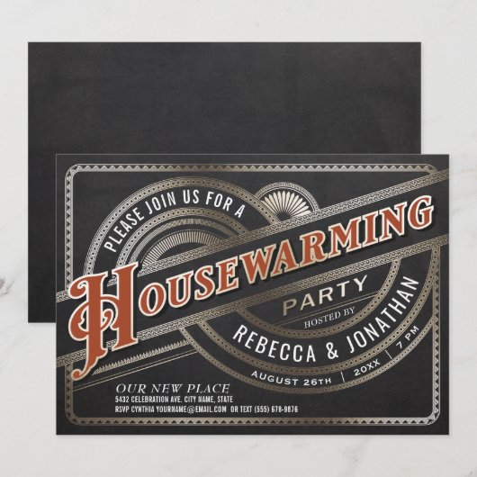 Uitnodigingen van de partij voor de opwarming van (Voorkant / Achterkant)