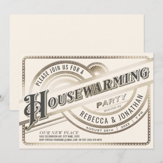 Uitnodigingen van de partij voor de opwarming van  (Voorkant / Achterkant)