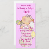 Uitnodigingen van de Partij voor het Baby shower v (Voorkant / Achterkant)