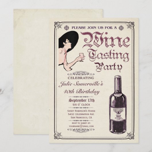 Uitnodigingen van de partij voor het testen van wi (Voorkant / Achterkant)