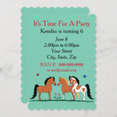 Uitnodigingen van de partij voor paarden (Voorkant / Achterkant)