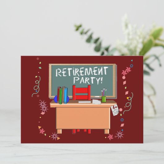 Uitnodigingen van de Partij voor Pensionering van  (Staand voorkant)