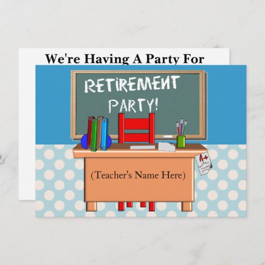 Uitnodigingen van de Partij voor Pensionering van (Voorkant / Achterkant)