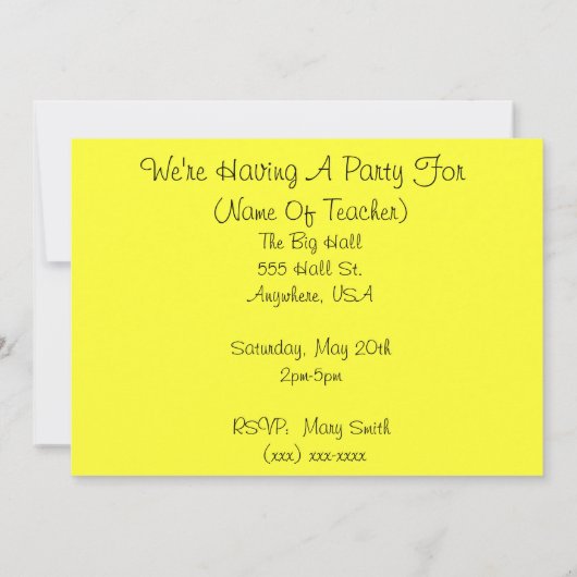 Uitnodigingen van de Partij voor pensionering van  (Achterkant)