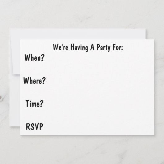 Uitnodigingen van de Partij voor Pensionering van (Achterkant)