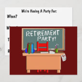 Uitnodigingen van de Partij voor Pensionering van  (Voorkant / Achterkant)