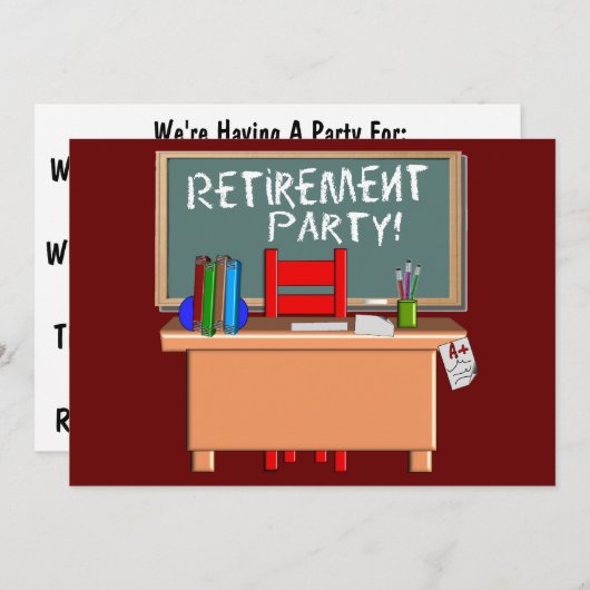 Uitnodigingen van de Partij voor Pensionering van  (Voorkant / Achterkant)