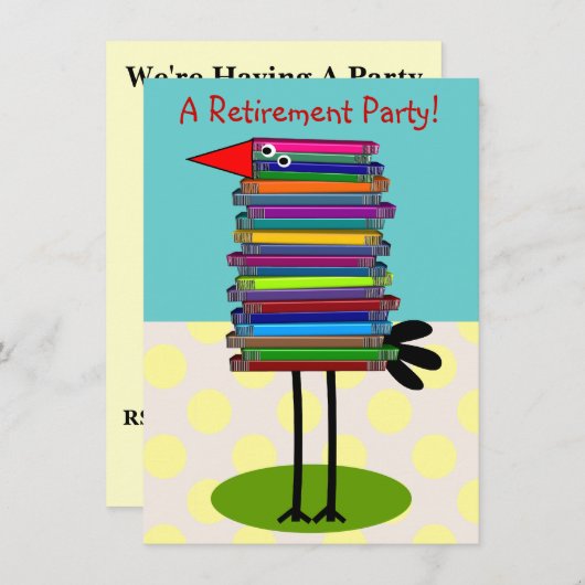 Uitnodigingen van de Partij voor Pensionering van  (Voorkant / Achterkant)