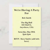 Uitnodigingen van de Partij voor Pensionering van  (Achterkant)