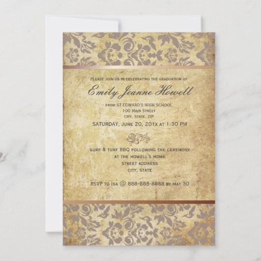 Uitnodigingen van de partij voor schade/Afstudere (Achterkant)