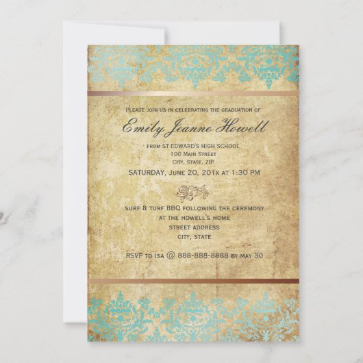 Uitnodigingen van de  partij voor schade/Afstudere (Achterkant)