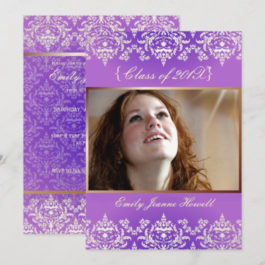 Uitnodigingen van de  partij voor schade/Afstudere (Voorkant / Achterkant)