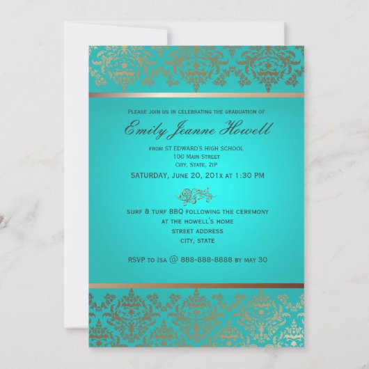 Uitnodigingen van de partij voor schade/Afstudere (Achterkant)