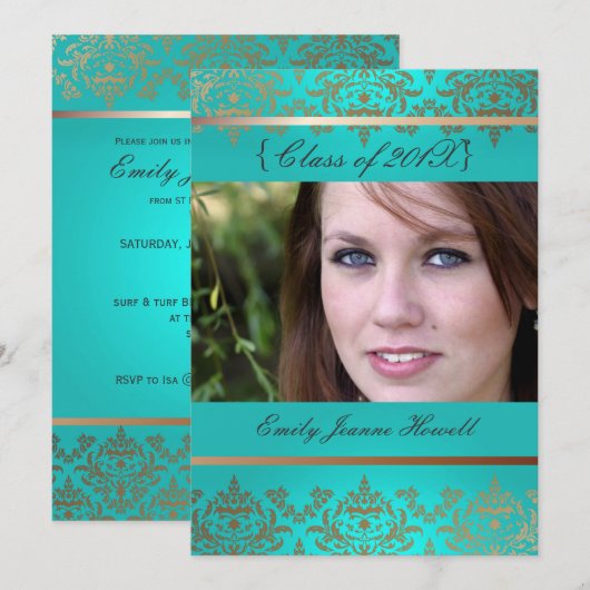 Uitnodigingen van de partij voor schade/Afstudere (Voorkant / Achterkant)