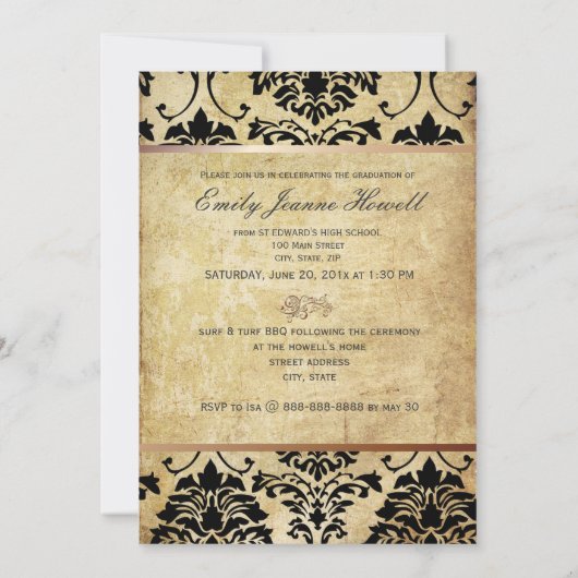 Uitnodigingen van de  partij voor schade/Afstudere (Achterkant)