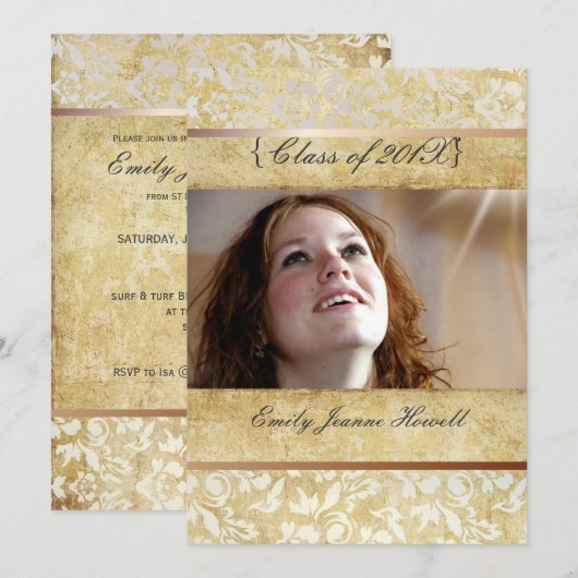 Uitnodigingen van de  partij voor schade/Afstudere (Voorkant / Achterkant)