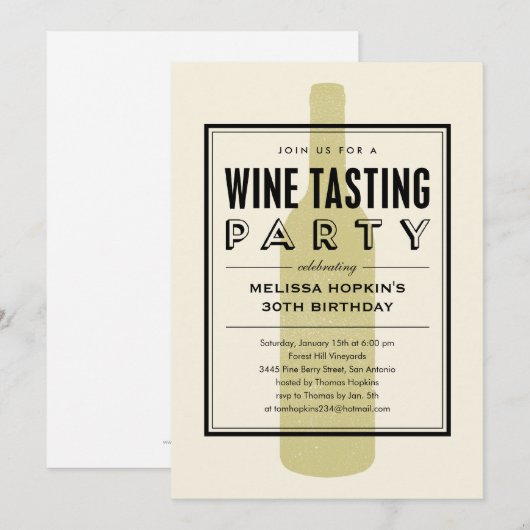 Uitnodigingen van de Partij voor wijnbereiding (Voorkant / Achterkant)