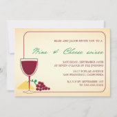 Uitnodigingen van de partijen wijn en kaas Soiree (Voorkant)