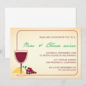 Uitnodigingen van de partijen wijn en kaas Soiree (Voorkant / Achterkant)