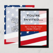 Uitnodigingen van de Patriottische Amerikaanse Vla (Voorkant / Achterkant)