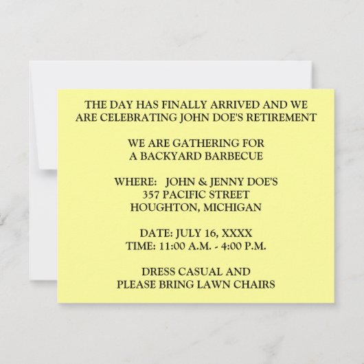 Uitnodigingen van de Pensioenpartij Best Friend Hu (Achterkant)