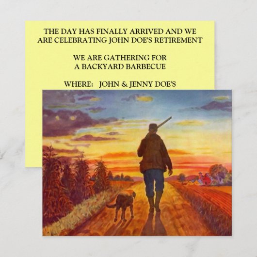 Uitnodigingen van de Pensioenpartij Best Friend Hu (Voorkant / Achterkant)