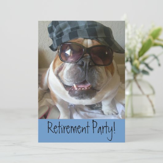 Uitnodigingen van de Pensioenpartij Engelse Bulldo (Staand voorkant)