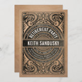 Uitnodigingen van de Pensioenpartij Rustic Kraft B (Voorkant / Achterkant)